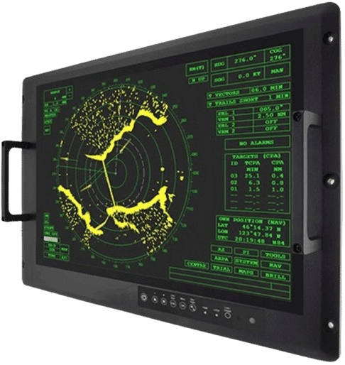 5 Marine Electronics Trends to Watch in 2027 image by Seatronx Seatronx SEA4K defense display showing a green radar screen